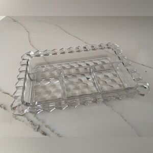 Fostoria American Crystal Divided Relish Dish